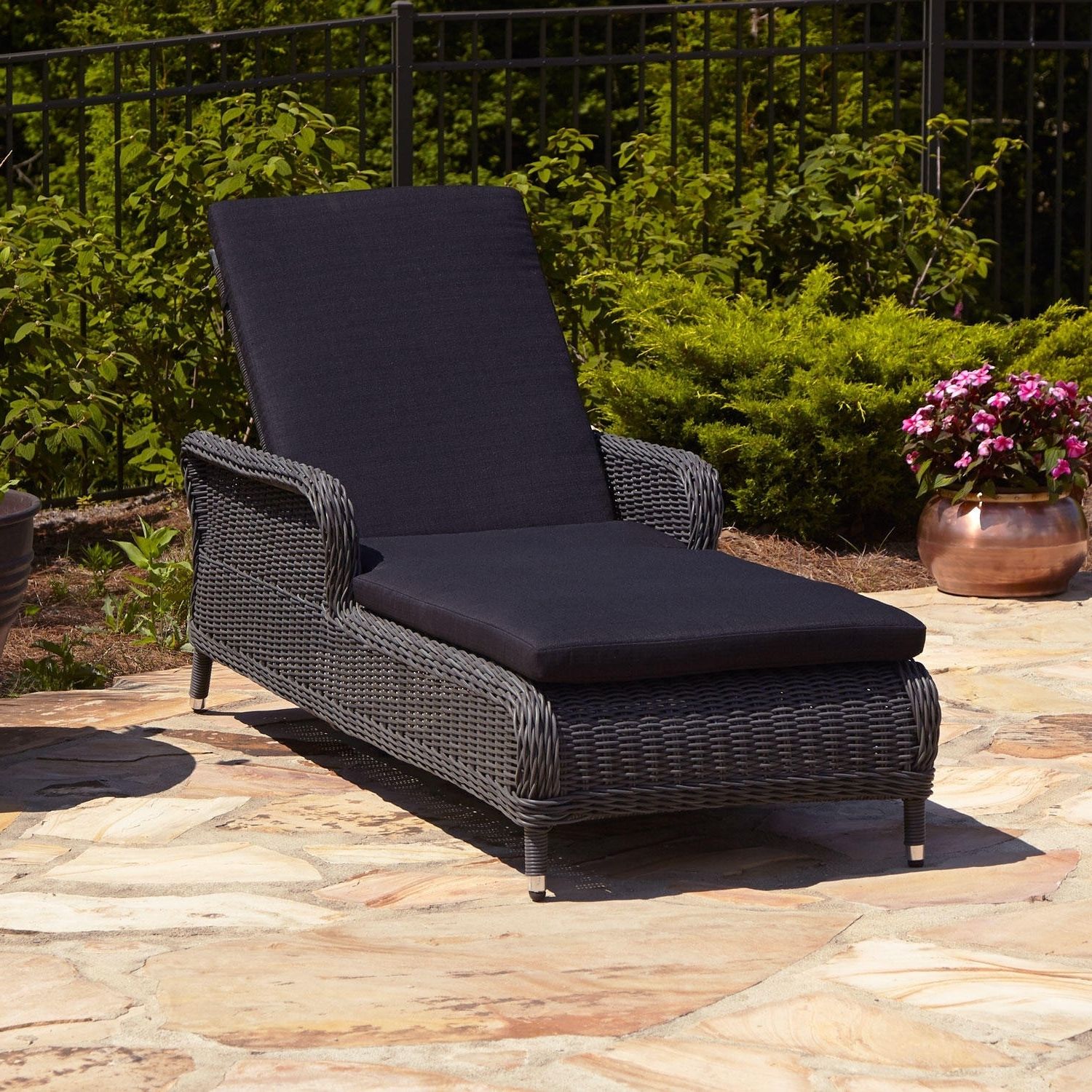Eliana Outdoor Brown Wicker Chaise Lounge Chairs For Well Liked Remarkable Wicker Chaise Lounge Chair Gray Patio Furniture All (View 3 of 15)