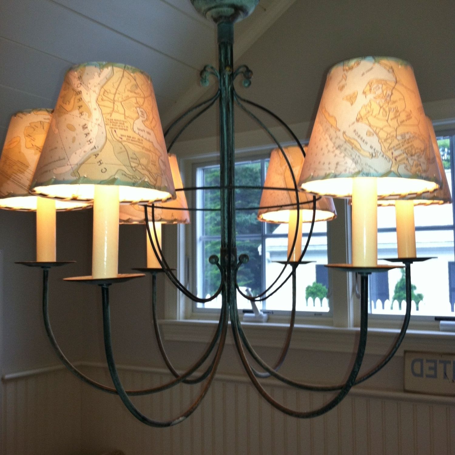 Famous Simple Ocean Chart Chandelier Lampshades Wall Sconce Shades Made To Throughout Clip On Chandelier Lamp Shades (View 11 of 15)