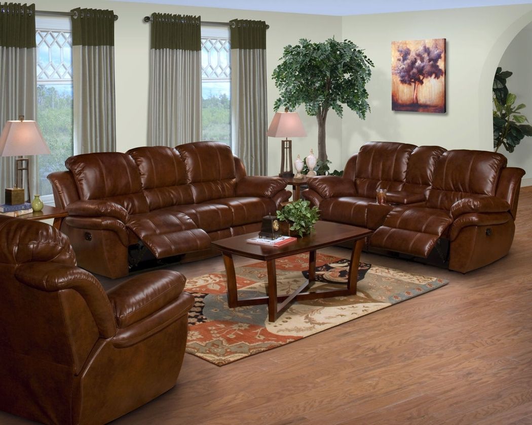 Fashionable 2 Pc. Brown Leather Match Cabo Standard Motion Reclining Sofa And Throughout Farmers Furniture Sectional Sofas (Photo 6 of 15)