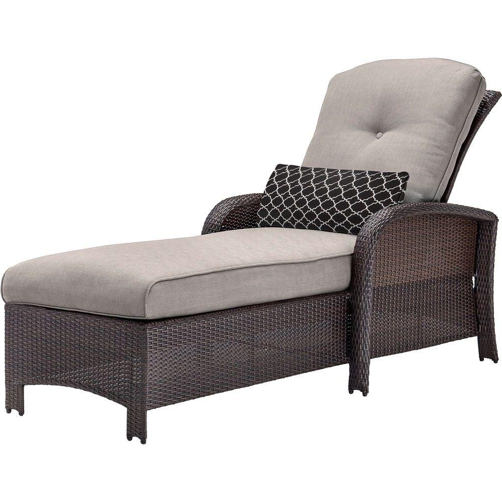 Fashionable Armless Outdoor Chaise Lounge Chairs In Gray – Wicker Patio Furniture – Hanover – Patio Furniture (View 10 of 15)