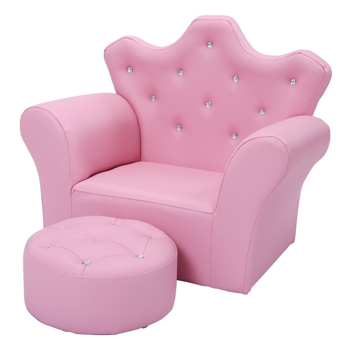 Fashionable Childrens Sofas With Amazon: Costzon Kids Sofa Chair With Ottoman Children (Photo 7 of 15)