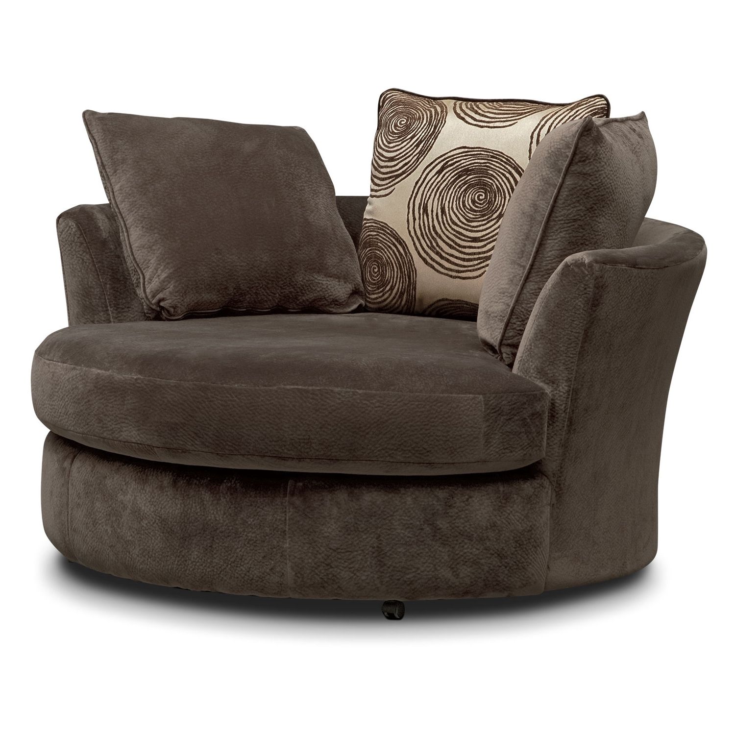 Fashionable Sofas With Swivel Chair Inside Cordelle Sofa And Swivel Chair Set – Chocolate (Photo 1 of 15)