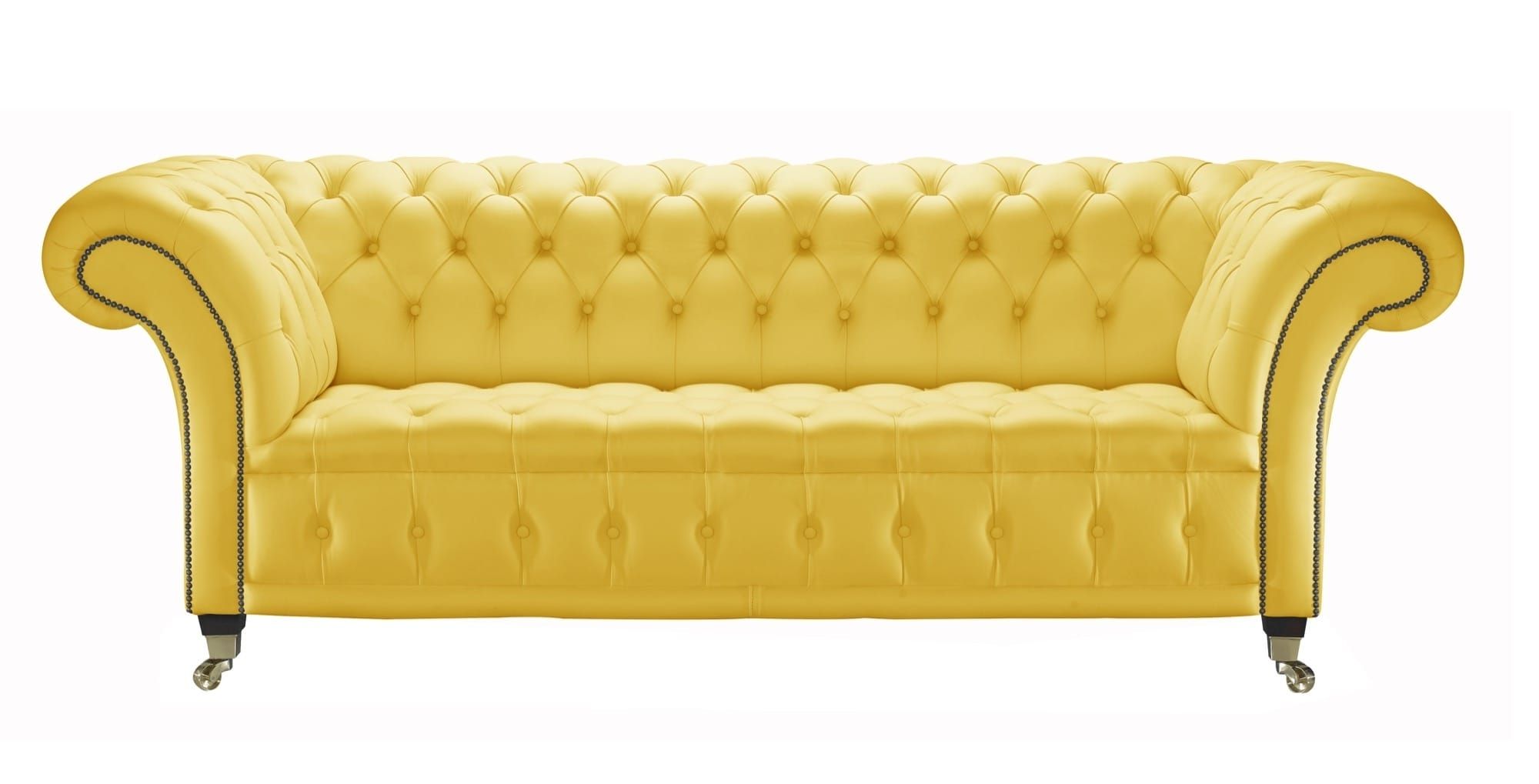 Fashionable Yellow Sofa Chairs For Yellow Leather Chesterfield Sofa, Handcrafted In The Uk (Photo 10 of 15)