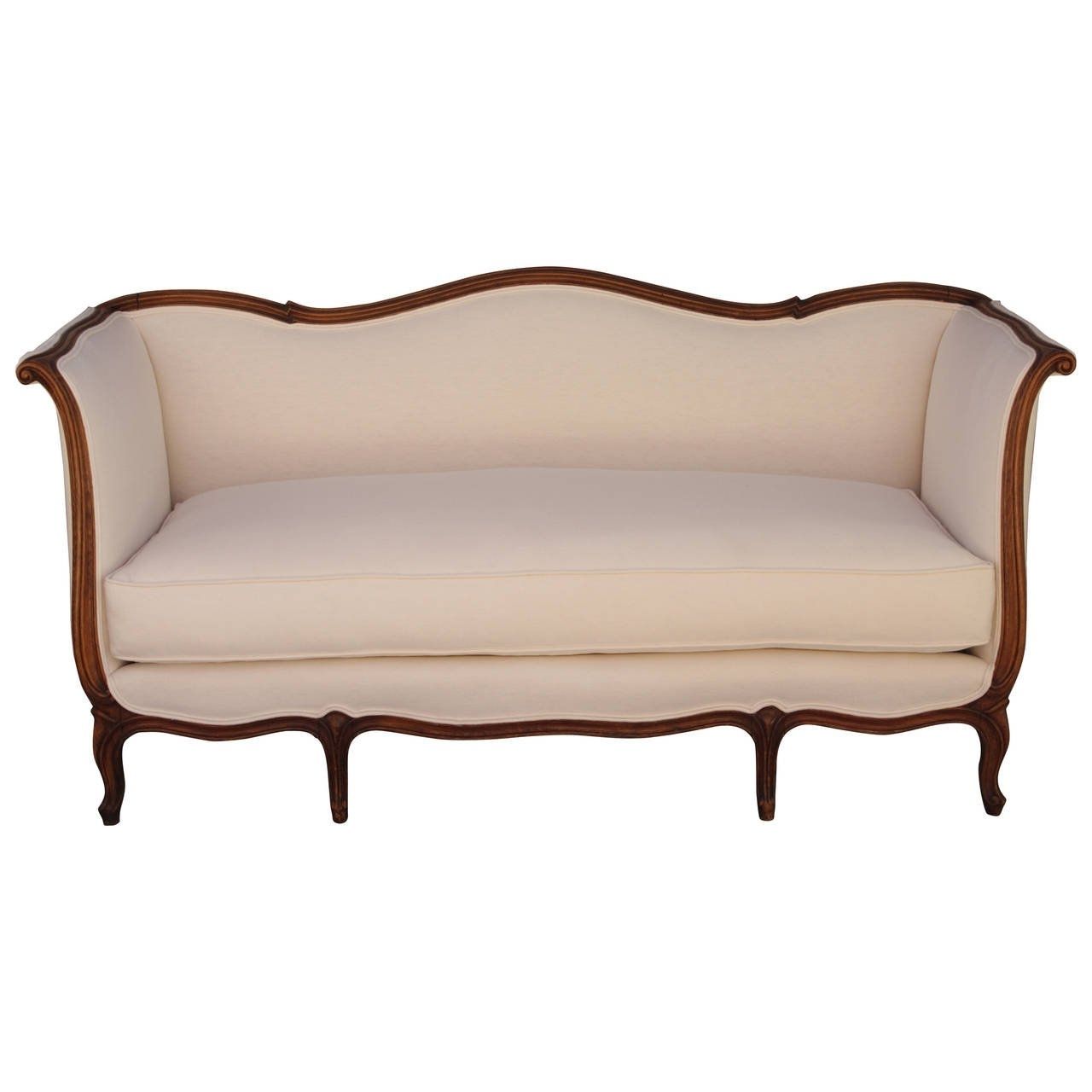 French Louis Xv Style Sofa With Linen Upholstery At 1stdibs Regarding Widely Used French Style Sofas (Photo 5 of 15)