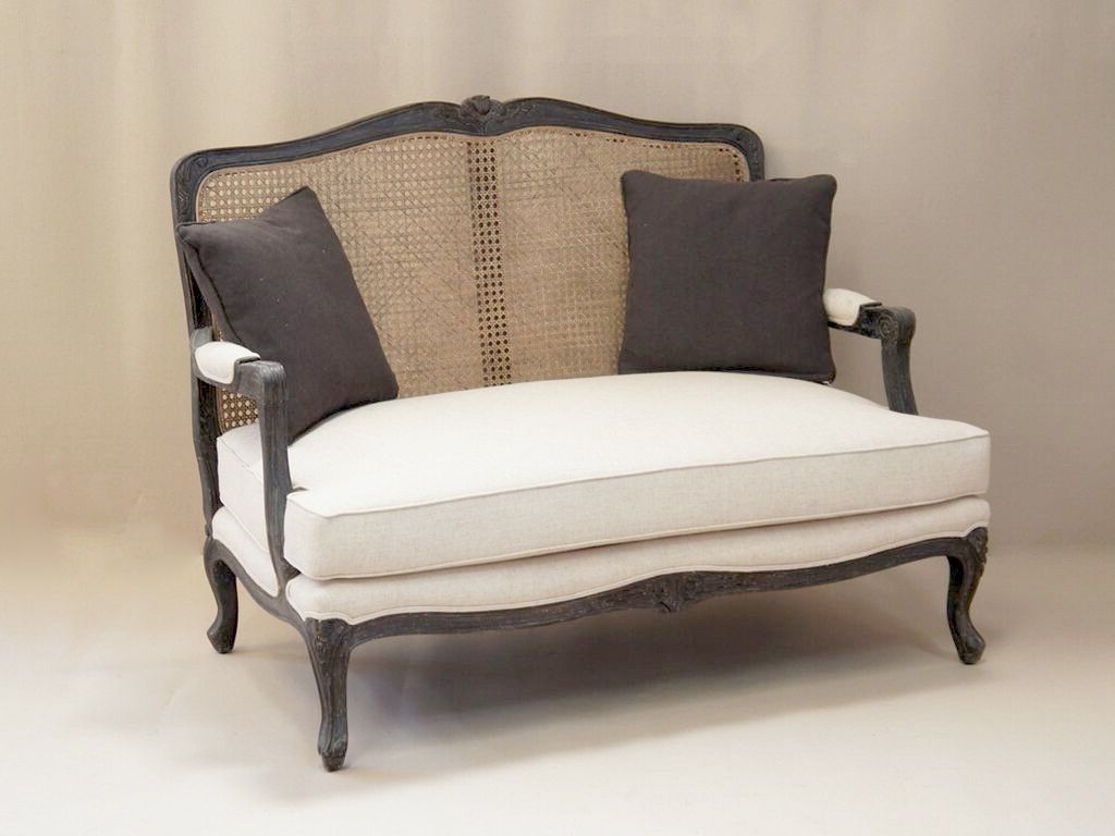 French Style Sofas Throughout Current Louis French 2 Seater Sofa With Rattan Back (Photo 3 of 15)