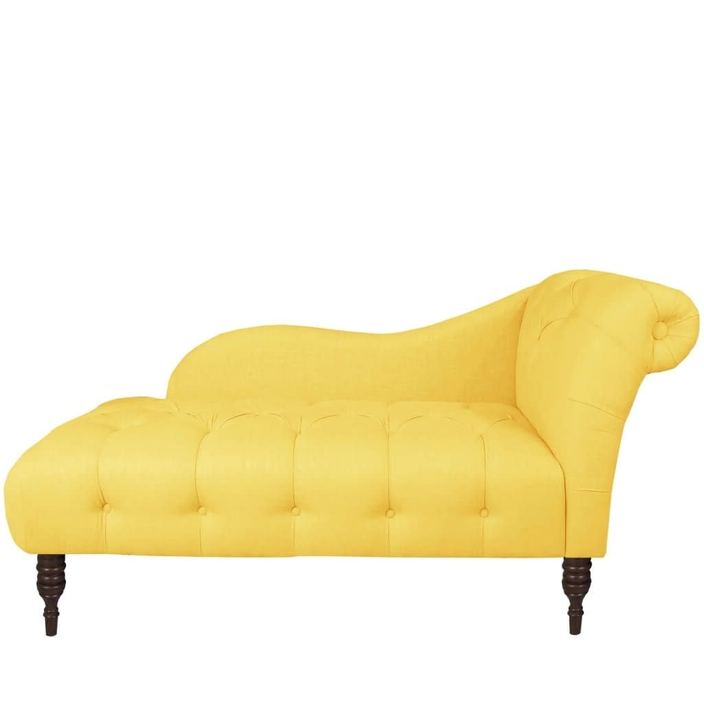 Furniture: Custom Yellow Tufted Chaise Lounge For Attractive In Current Yellow Chaise Lounges (View 13 of 15)