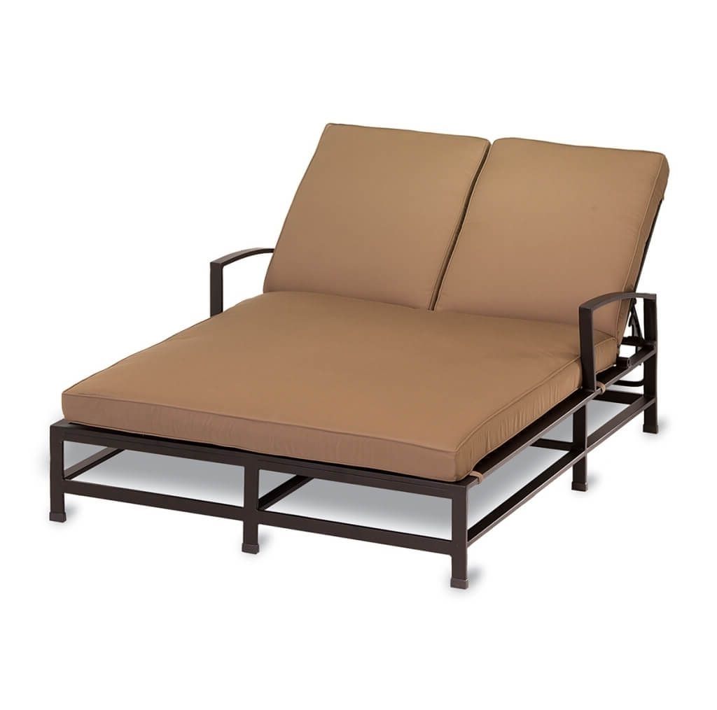 Furniture: Elegant Metal Outdoor Double Chaise Lounge Frame Pertaining To Recent Double Chaise Cushions (View 4 of 15)