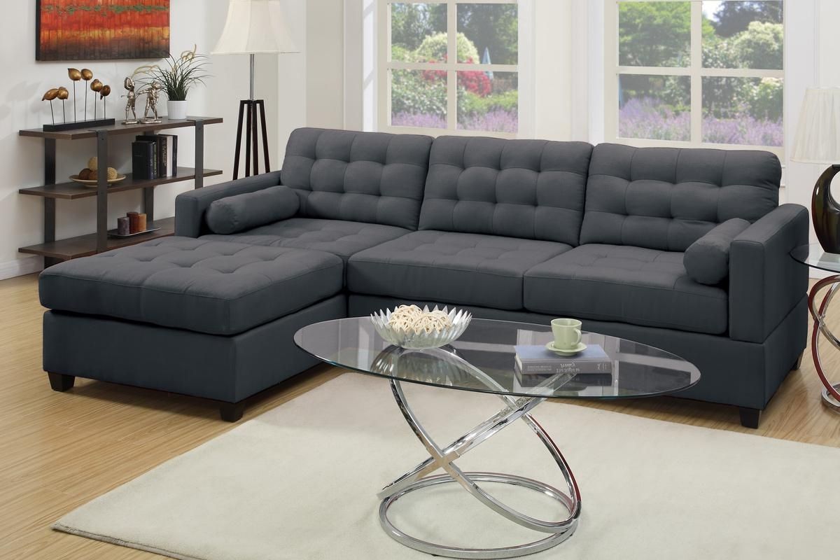 Grey Fabric Sectional Sofa – Steal A Sofa Furniture Outlet Los Regarding Famous Sectional Sofas In Stock (Photo 1 of 15)