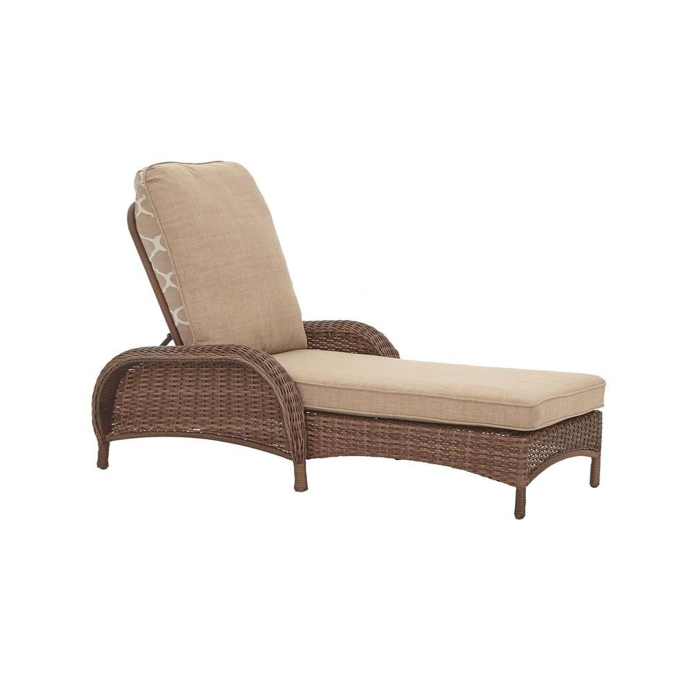 Hampton Bay Chaise Lounge Chairs For Favorite Hampton Bay Beacon Park Steel Wicker Outdoor Chaise Lounge With (View 7 of 15)