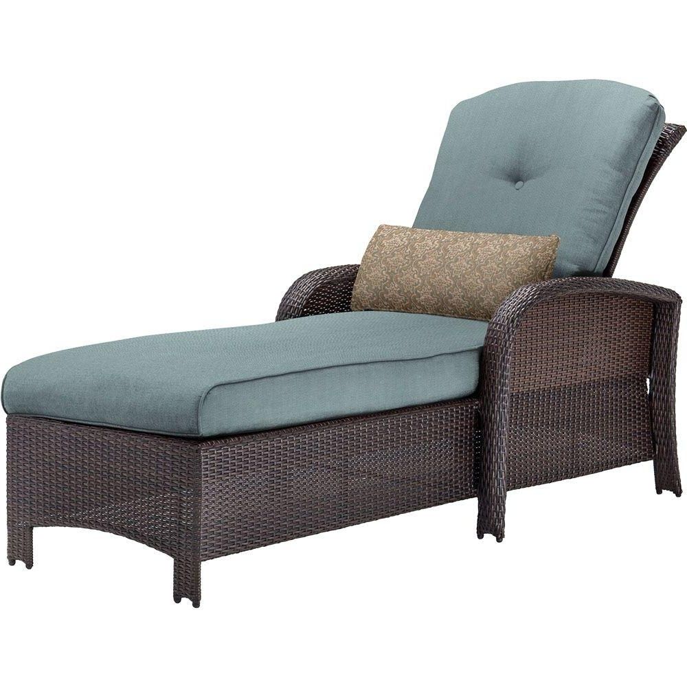 Hanover Strathmere All Weather Wicker Outdoor Patio Chaise Lounge With Regard To 2017 High End Chaise Lounge Chairs (View 11 of 15)