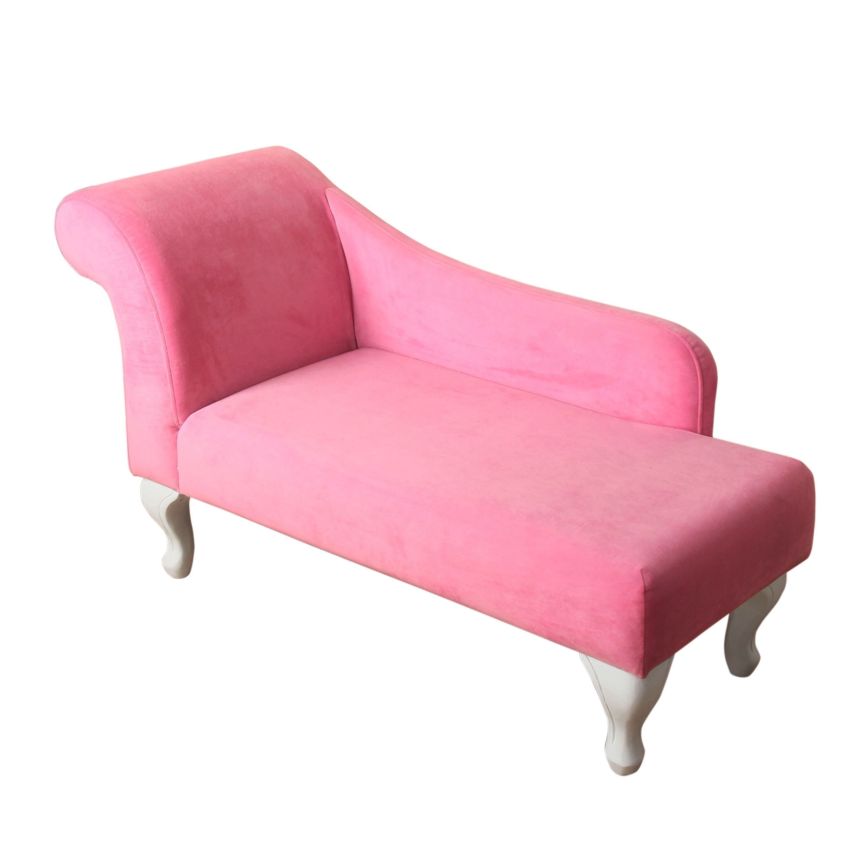 Homepop Juvenile Chaise Lounge In Pink Velvet – Free Shipping Throughout Well Known Pink Chaise Lounges (View 4 of 15)