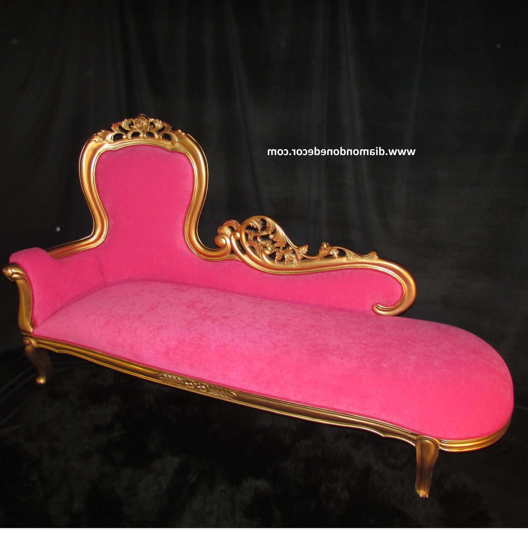 Hot Pink Baroque French Reproduction Louis Xvi Style,rococo For 2018 Hot Pink Chaise Lounge Chairs (View 15 of 15)