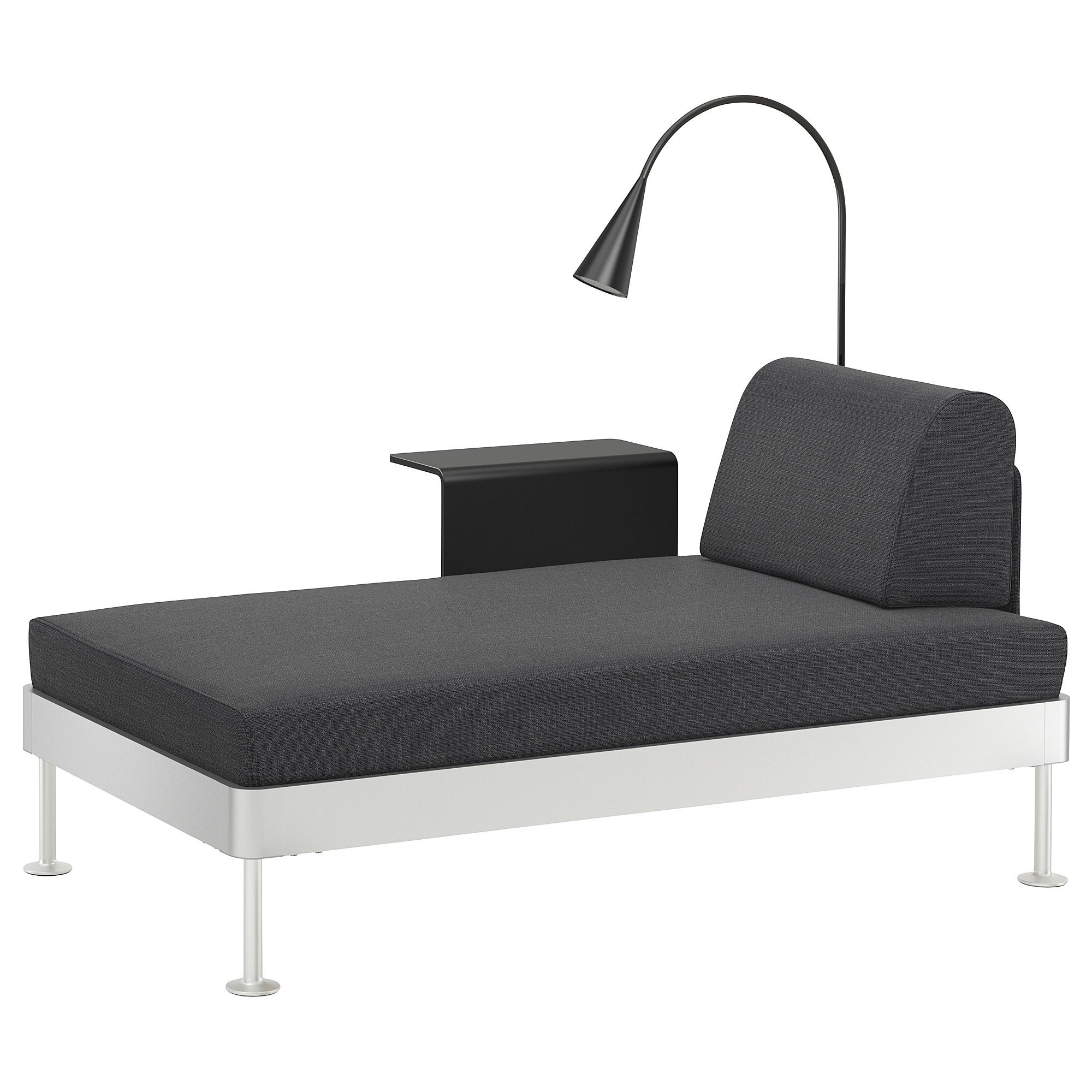 Ikea Chaise Longues For Best And Newest Delaktig Chaise Longue W Side Table And Lamp Hillared Anthracite (View 6 of 15)