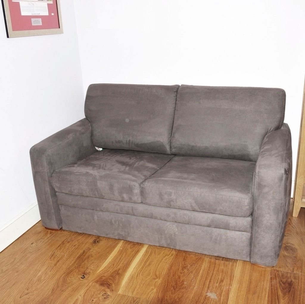John Lewis 2 Seater Sofa Bed Chenille Faux Suede Grey Hardly Used Inside Most Up To Date Faux Suede Sofas (Photo 12 of 15)