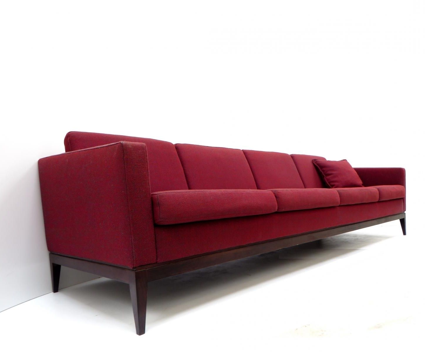 Large Vintage Burgundy Four Seater Sofa For Sale At Pamono Within Well Known Four Seater Sofas (Photo 4 of 15)