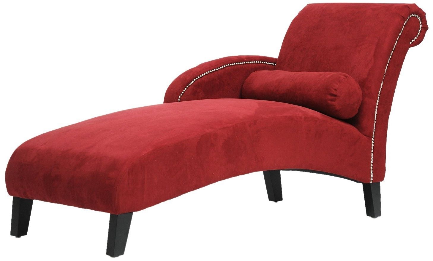 Latest Amazon: Baxton Studio Hestia Microfiber Modern Chaise Lounge Inside Red Chaise Lounges (View 4 of 15)