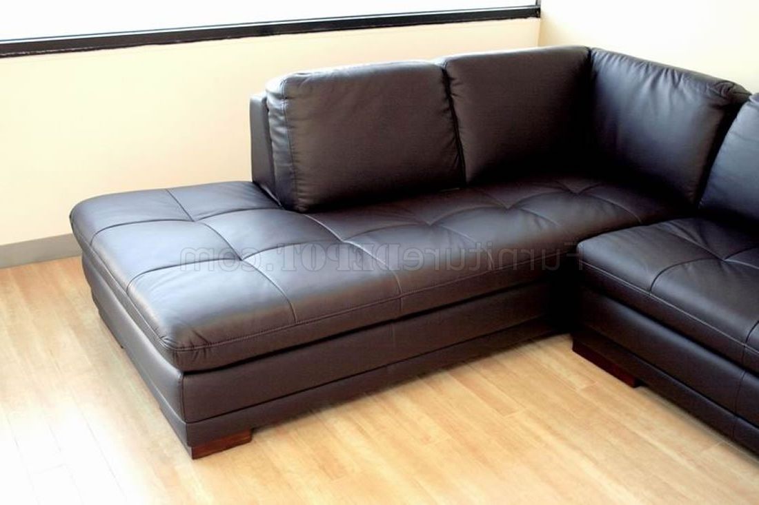 Latest Tufted Leather Right Facing Chaise Modern Sectional Sofa Pertaining To Tufted Sectionals Sofa With Chaise (View 13 of 15)