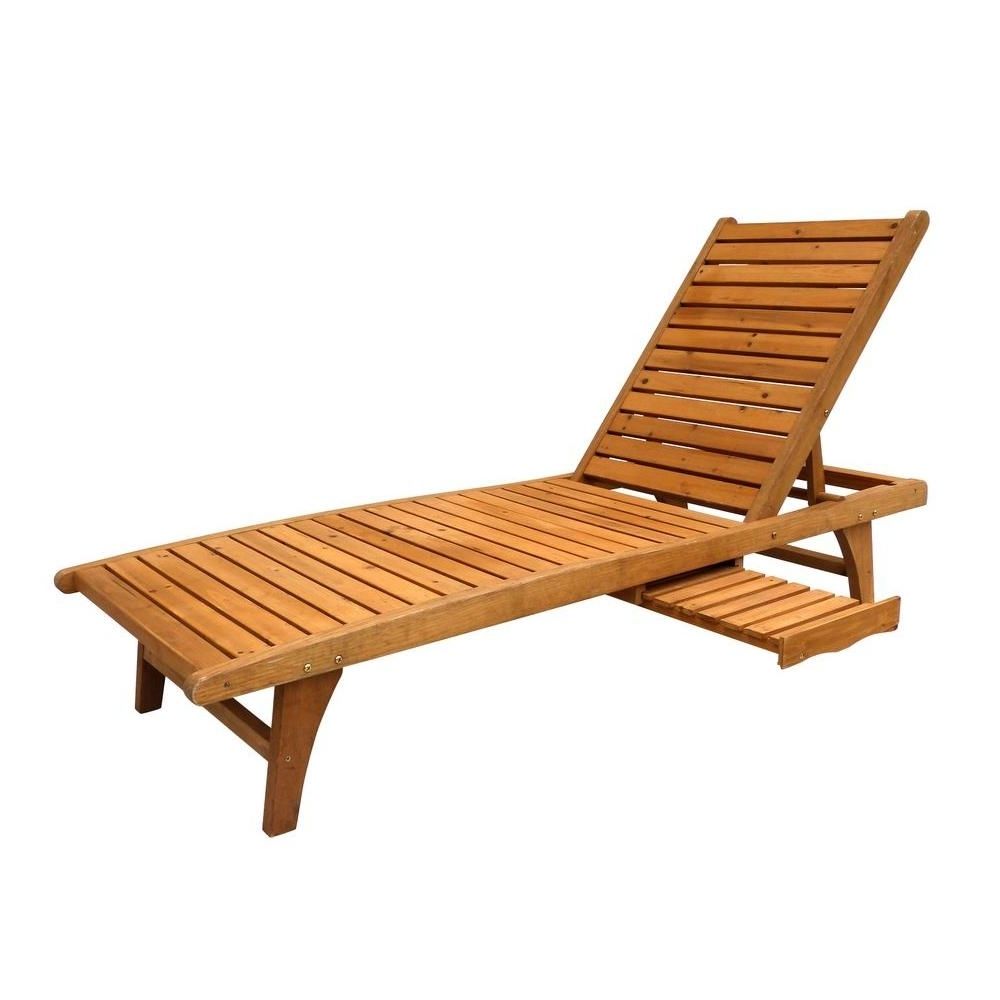 Leisure Season Patio Lounge Chaise With Pull Out Tray Cl7111 – The In Most Recent Home Depot Chaise Lounges (View 4 of 15)