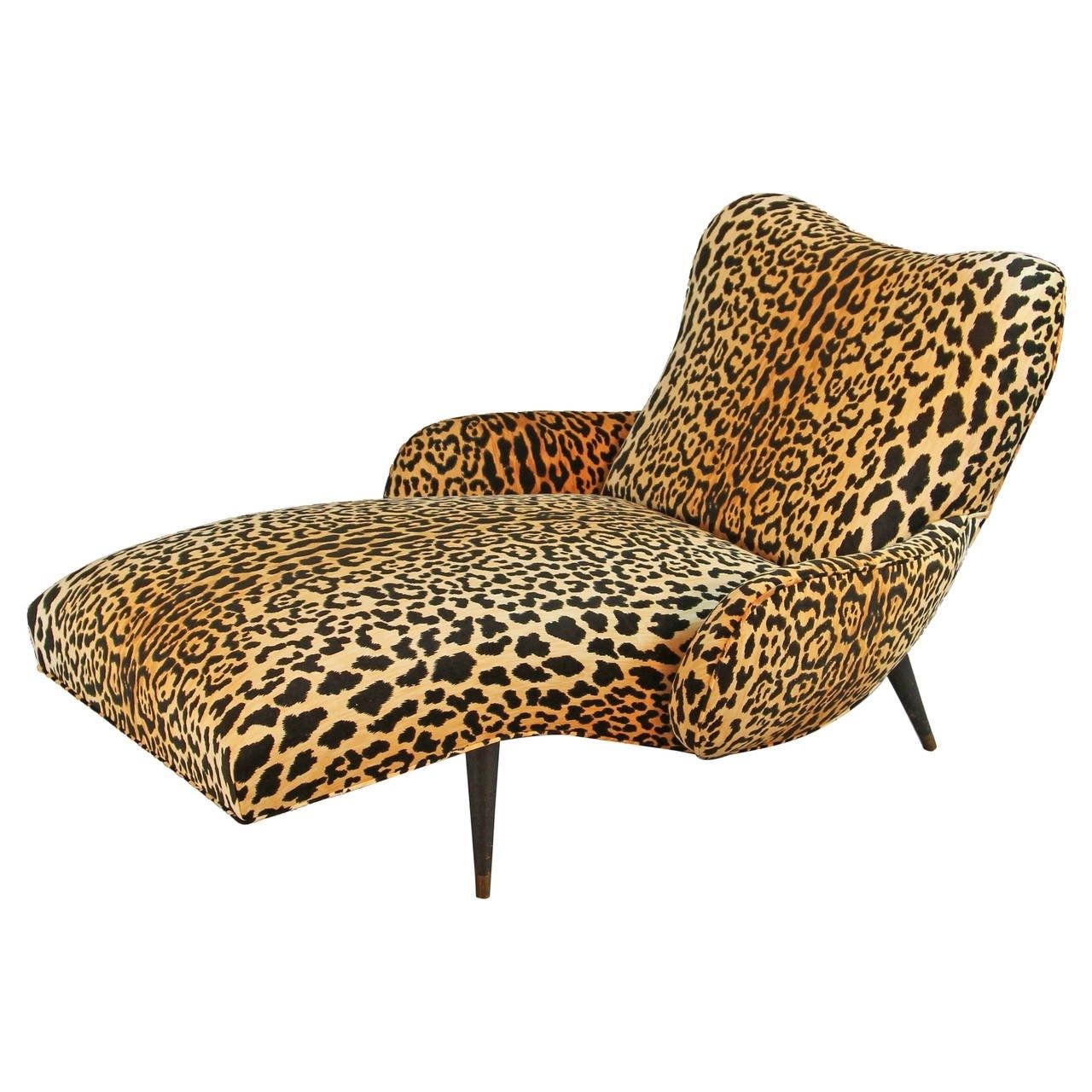 Leopard Chaise Lounges With 2017 Mid Century Leopard Print Velvet Chaise Longue At 1stdibs (Photo 1 of 15)