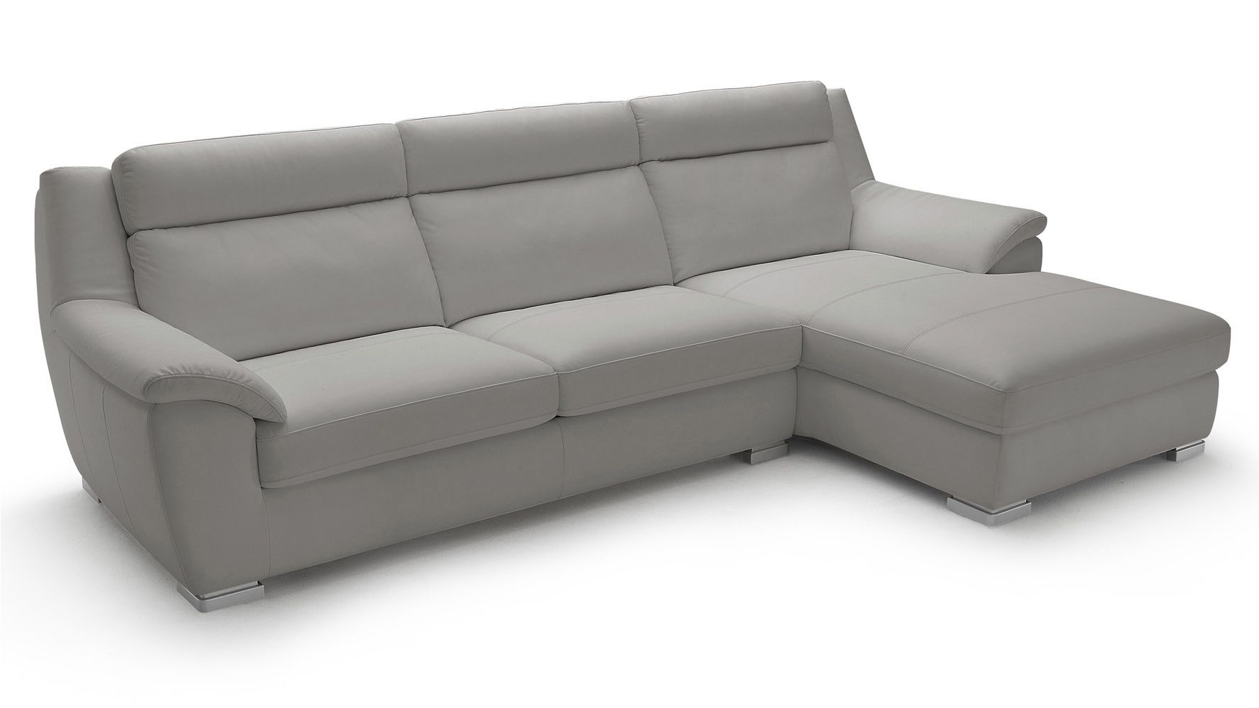 Manor Light Grey Top Grain Leather Sofa Sleeper Sectional With With 2018 Chaise Lounge Sleepers (Photo 15 of 15)