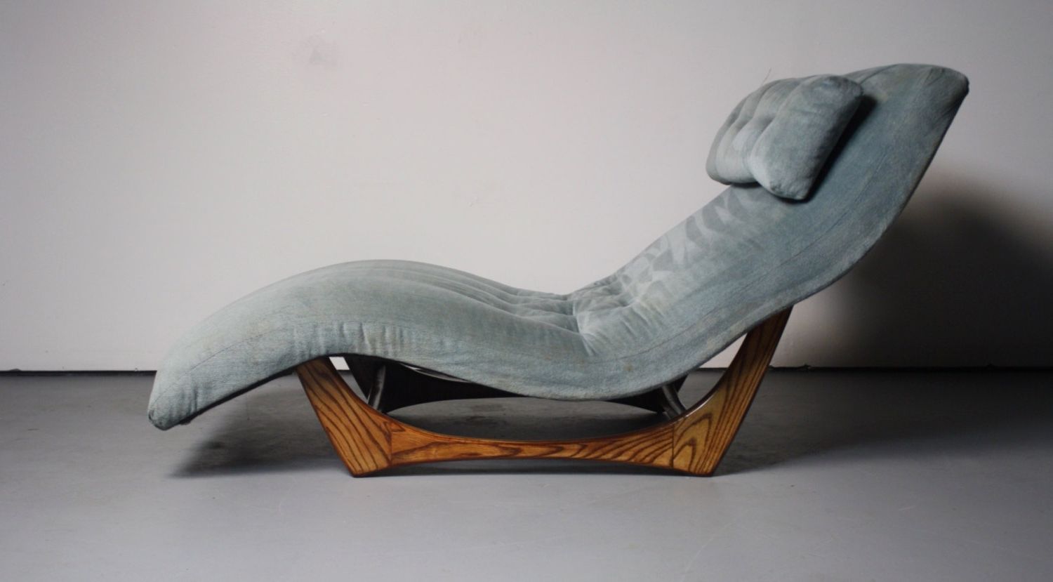 Mid Century Chaise Lounges Throughout Fashionable Beautiful Sky Blue Mid Century Wave Chaise Lounge Chair Designed (Photo 14 of 15)