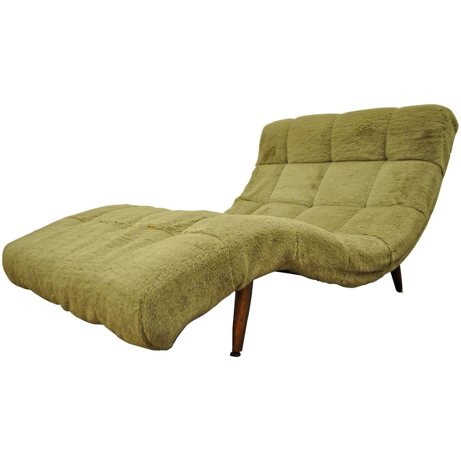 Midcentury Modern Double Wide Wave Chaise Lounge In The Style Of Throughout Widely Used Mid Century Chaises (Photo 1 of 15)