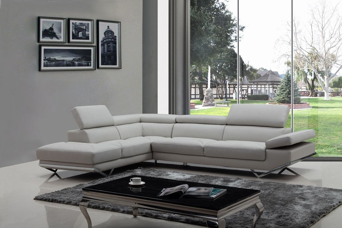 Most Current Casa Quebec Modern Light Grey Eco Leather Sectional Sofa Regarding Quebec Sectional Sofas (Photo 1 of 15)
