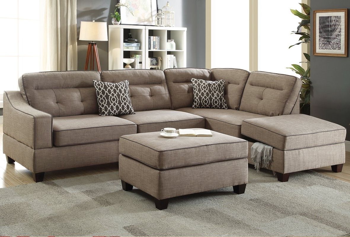 Most Current Cheap Sectionals With Ottoman Inside Alcott Hill Sarah Reversible Sectional With Ottoman & Reviews (View 6 of 15)