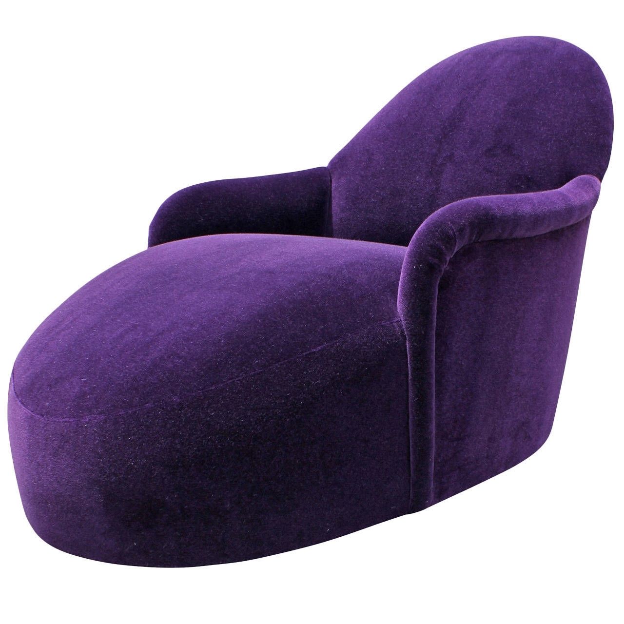 Most Current Incredible Milo Baughman Swivel Chaise In Purple Mohair Velvet Pertaining To Purple Chaises (Photo 4 of 15)
