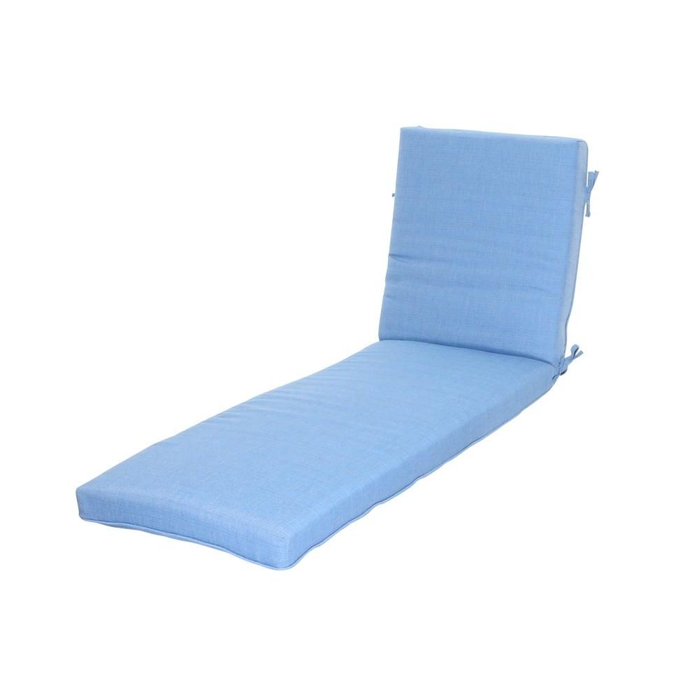 Most Current Outdoor Chaise Cushions With Hampton Bay Periwinkle Outdoor Chaise Lounge Cushion 7417  (View 3 of 15)