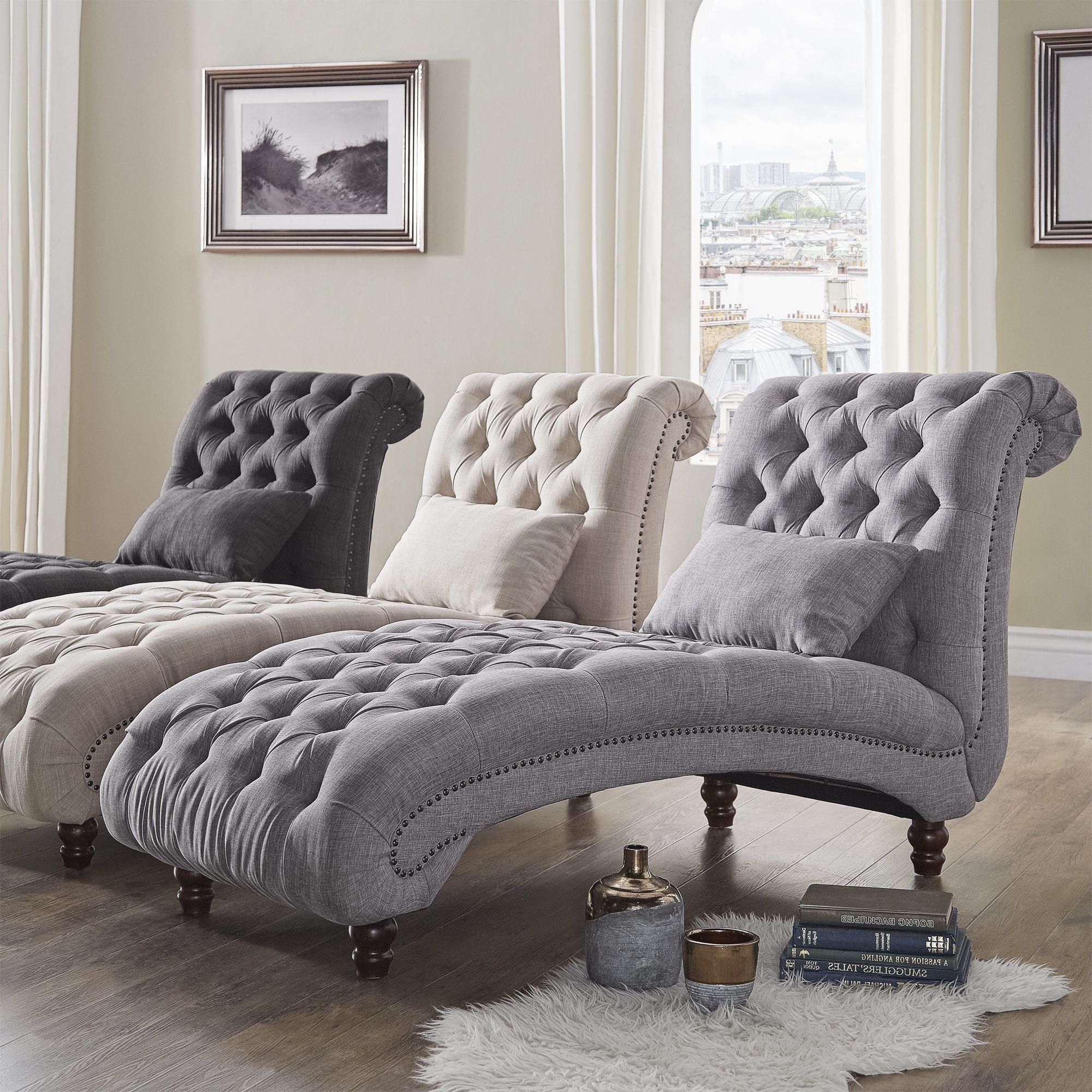 Most Current Overstock Chaise Lounges For Knightsbridge Tufted Oversized Chaise Loungeinspire Q Artisan (View 1 of 15)
