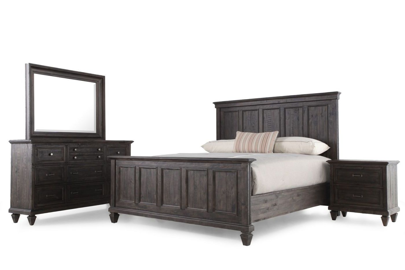 Most Popular Four Piece Transitional Bedroom Set In Platinum Mathis Brothers Inside Mathis Brothers Chaise Lounge Chairs (View 8 of 15)