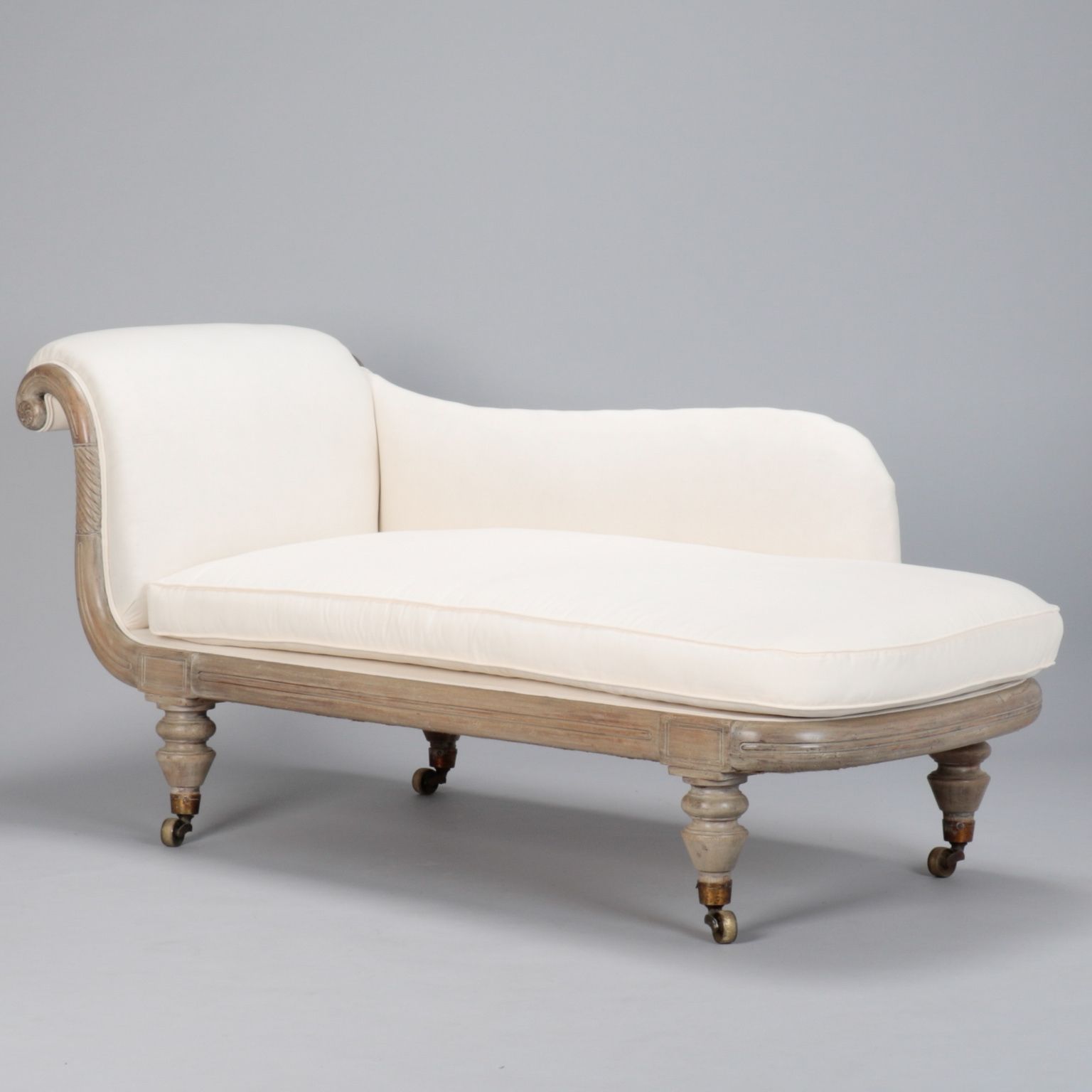Most Popular French Chaise Lounge With Bleached Wood Frame – Item:7742 Throughout French Chaises (View 10 of 15)