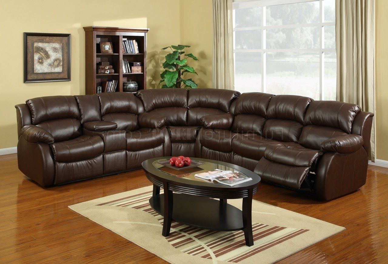 Featured Photo of 15 Ideas of Leather Recliner Sectional Sofas