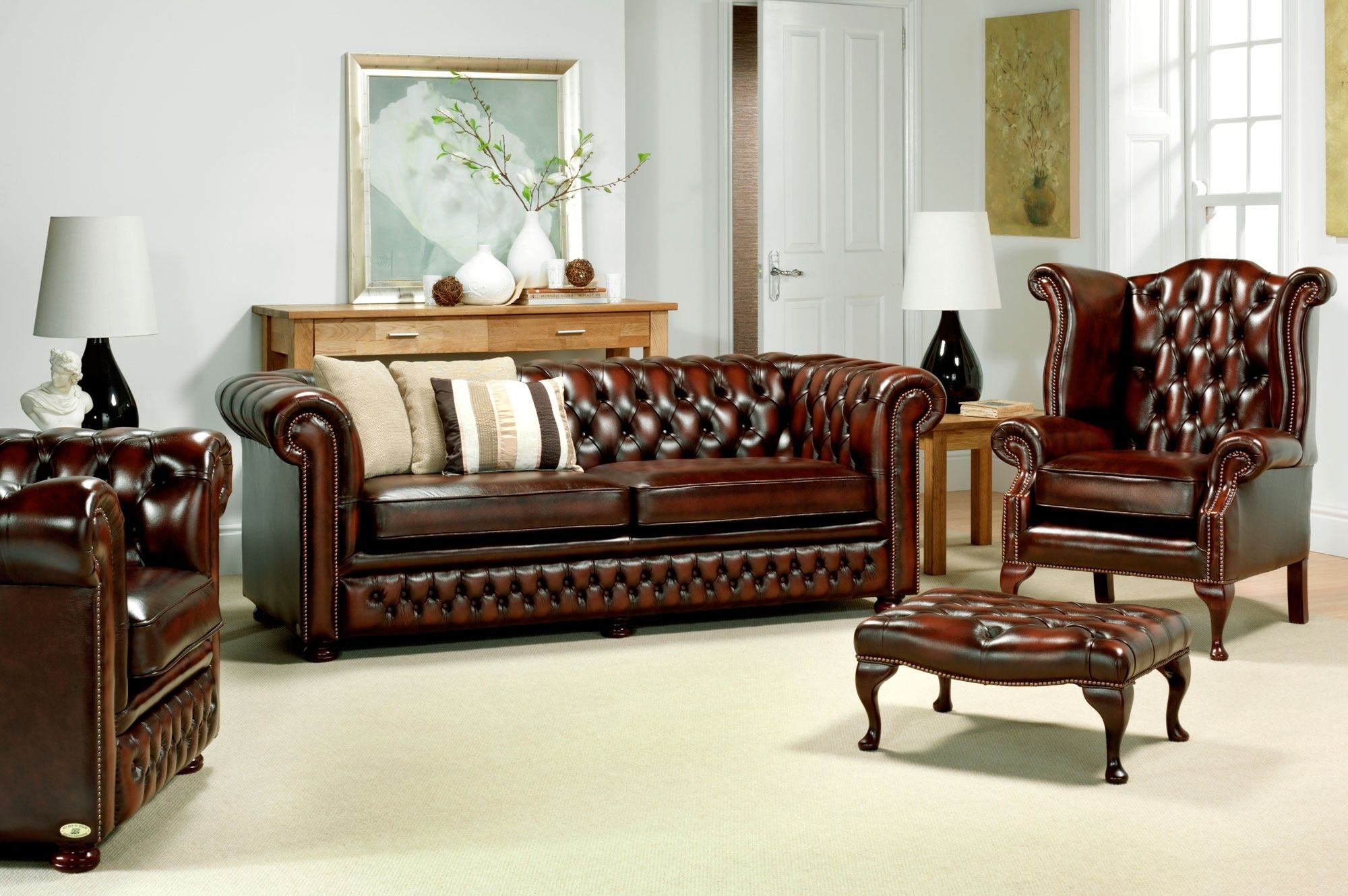 Most Recent Chesterfield Sofas And Chairs Intended For Leather Chesterfield Sofa Set — Fabrizio Design : Leather (View 1 of 15)