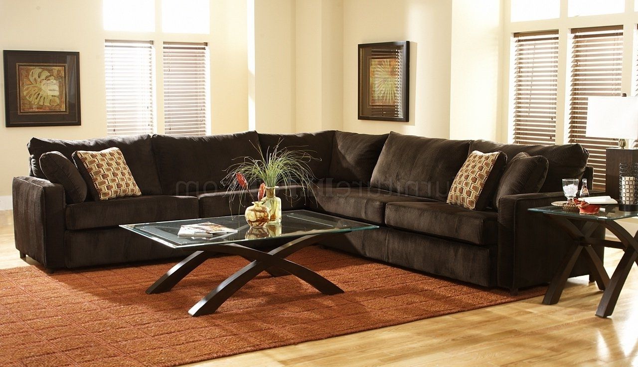 Most Recent Michigan Sectional Sofas For Viva Chocolate Fabric Modern Sectional Sofa W/large Back Pillows (View 5 of 15)