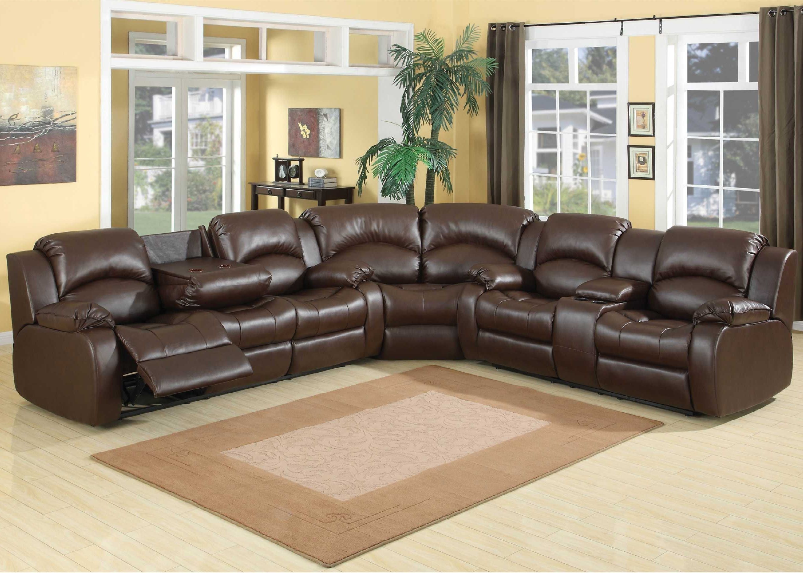 Most Recent Reclining U Shaped Sectionals For Natuzzi Leather Reclining Sectional Fabric Power Reclining (Photo 1 of 15)