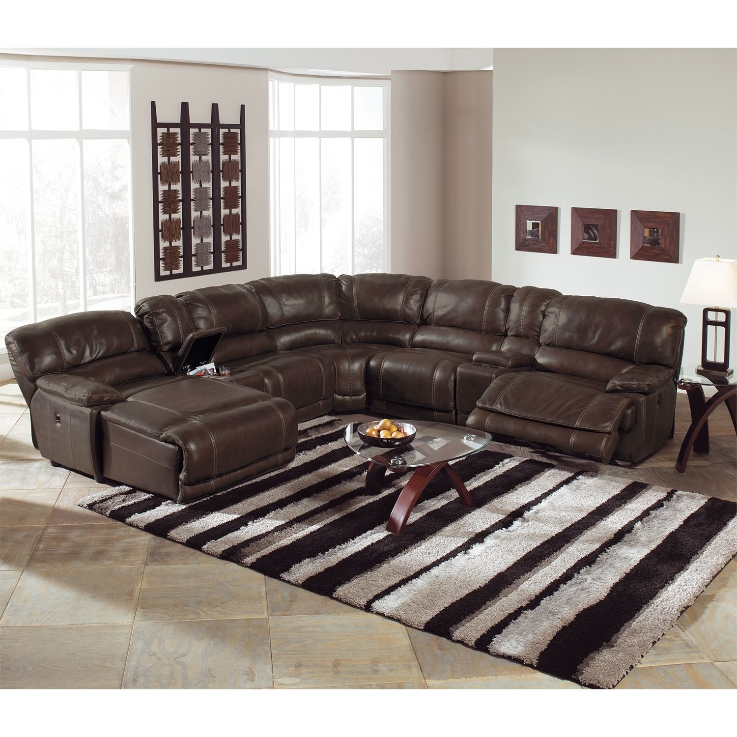 Most Recently Released Big Softie 6 Pc. Power Reclining Sectionalone80 White Leather Intended For 6 Piece Leather Sectional Sofas (Photo 2 of 15)