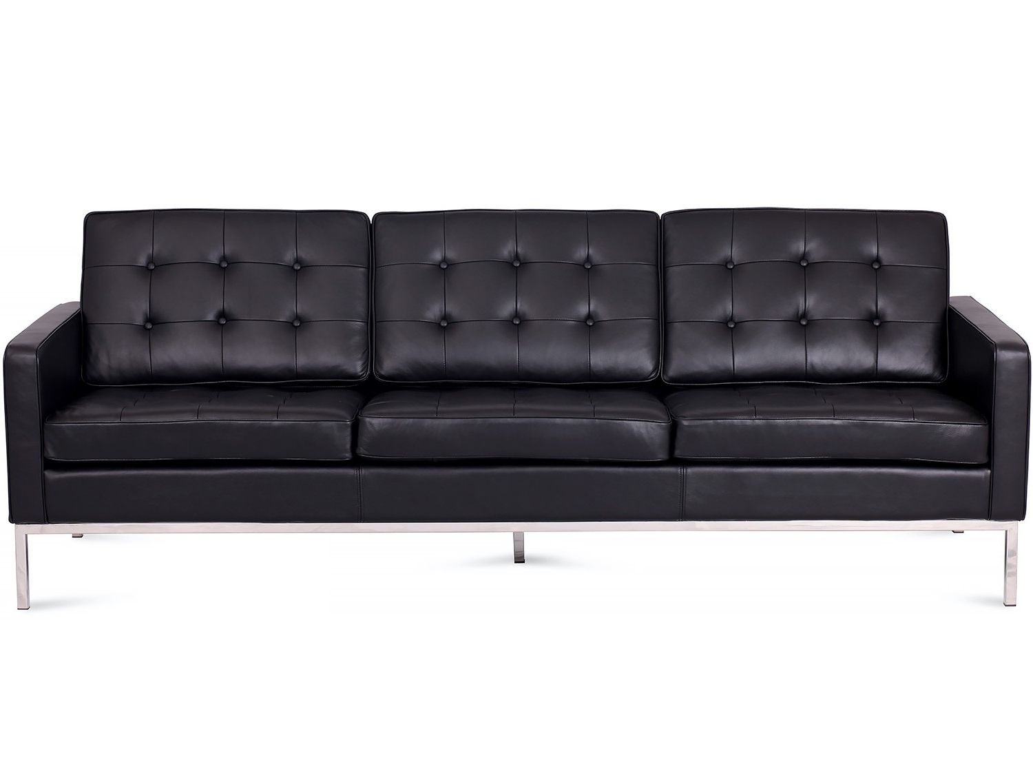 Most Recently Released Florence Knoll Sofa 3 Seater Leather (platinum Replica) With Florence Leather Sofas (Photo 1 of 15)