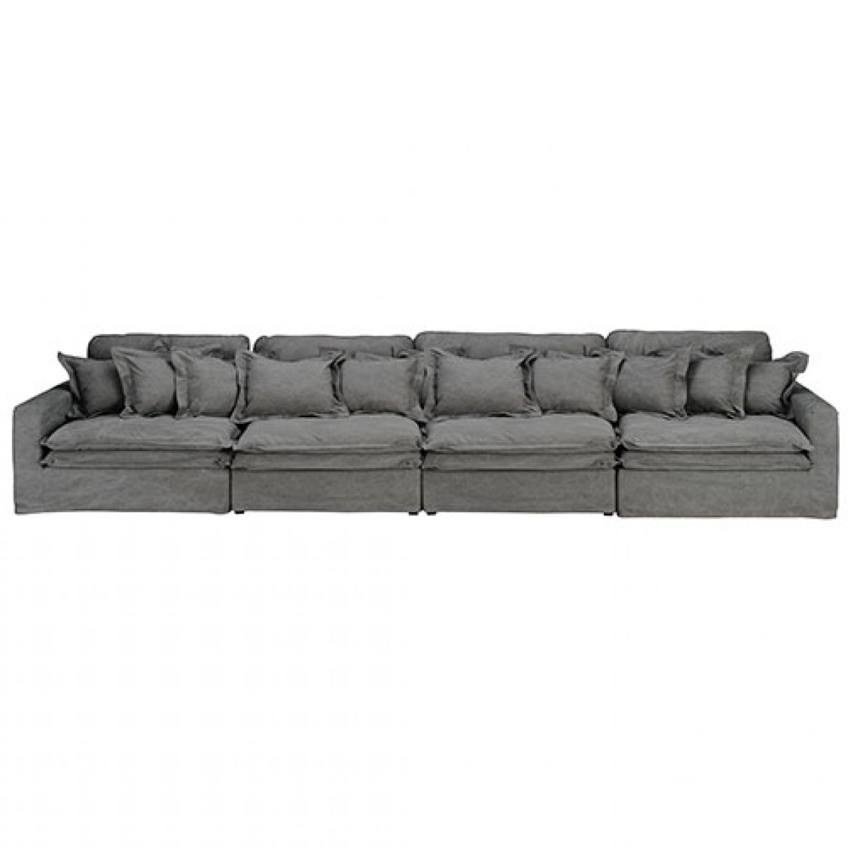 Most Recently Released Four Seater Sofas Within 4 Seater Sofa Vintage Grey Cotton (View 13 of 15)