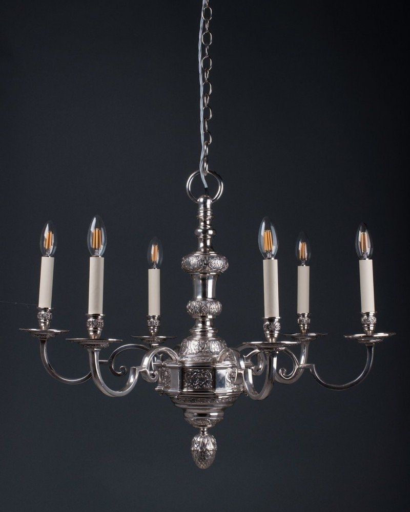 Most Up To Date Edwardian Chandelier Regarding Chandelier, Ornate 6 Branch Antique Chandelier In The Knowle Style (Photo 8 of 15)
