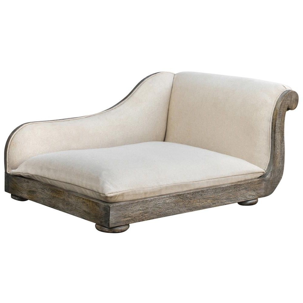 Most Up To Date Fifi French Country Distressed Ivory Chaise Pet Bed (Photo 14 of 15)
