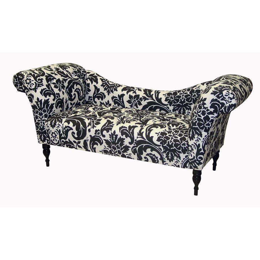 Most Up To Date Shop Skyline Furniture Monroe Collection Black/white Cotton Chaise For Skyline Chaise Lounges (Photo 15 of 15)