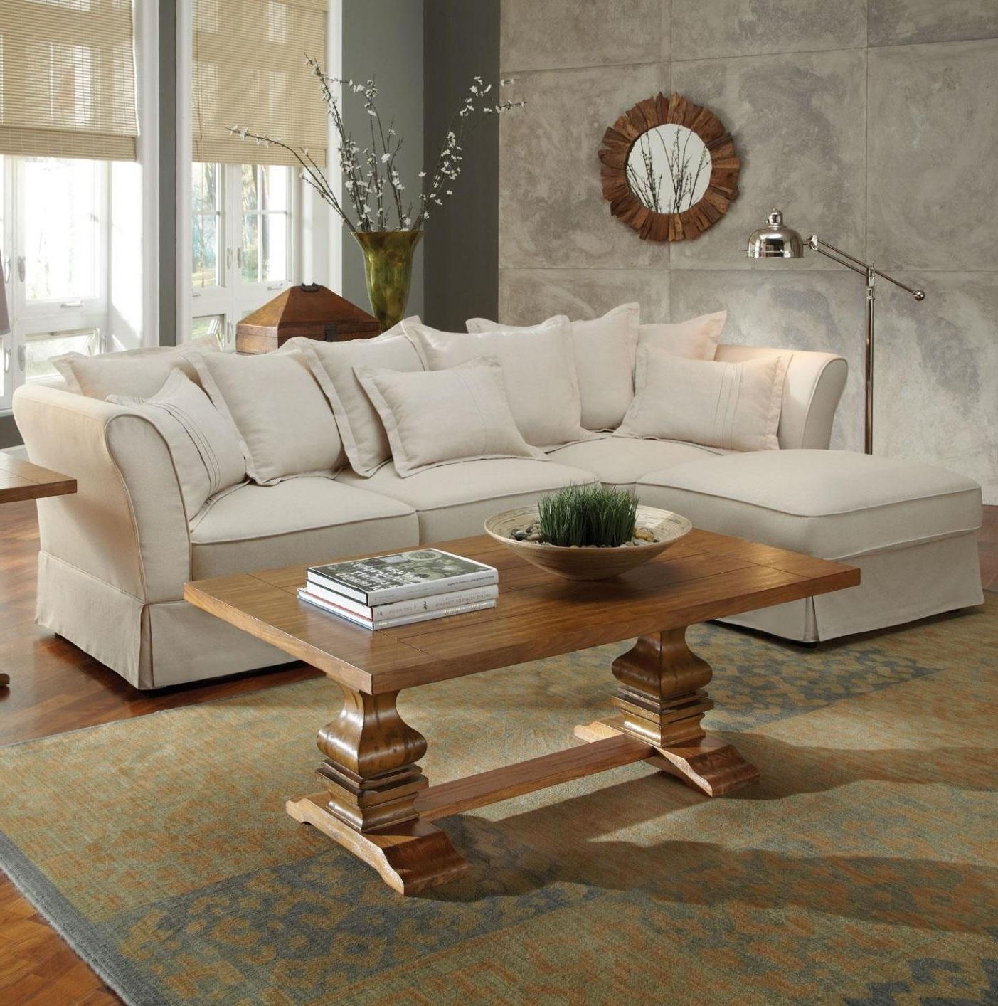 Newest Beige Sectionals With Chaise Regarding Beige Fabric Sectional Sofa – Steal A Sofa Furniture Outlet Los (View 13 of 15)