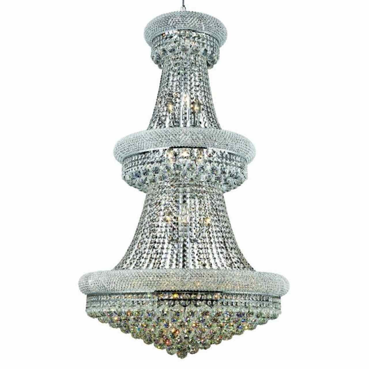 Newest Brizzo Lighting Stores. 50" Empire Crystal Large Foyer Round 3 Tier For 3 Tier Crystal Chandelier (Photo 2 of 15)