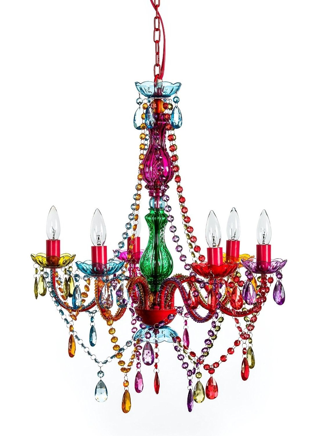 Newest Colourful Chandeliers Regarding Bohemian Gypsy Colorful 6 Arm Large Multi Color Chandelier Lighting (View 7 of 15)