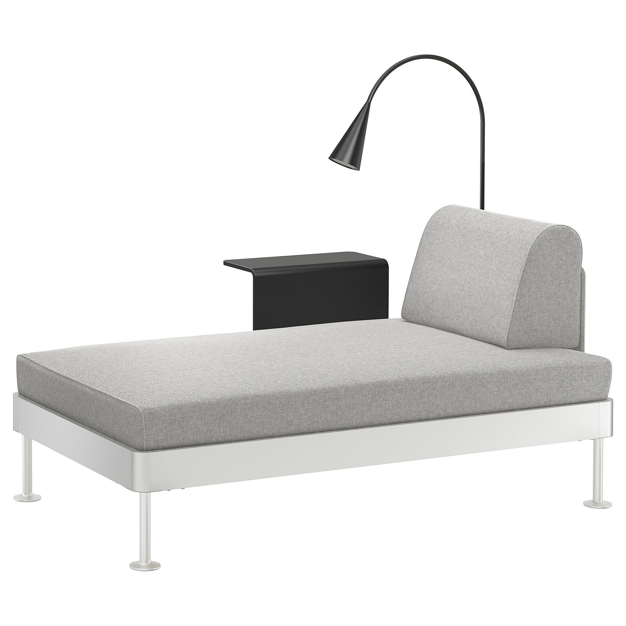 Newest Delaktig Chaise Longue W Side Table And Lamp Tallmyra White/black With Regard To Ikea Chaise Longues (View 8 of 15)