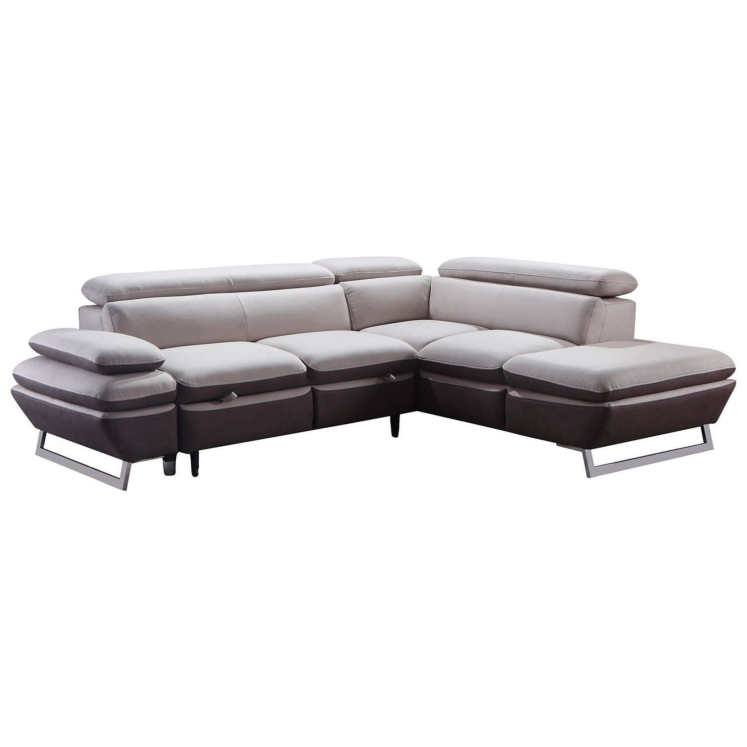 Newfoundland Sectional Sofas For Most Up To Date Nina Contemporary 2 Piece Nappa Sectional Sofa With Right Facing (View 10 of 15)