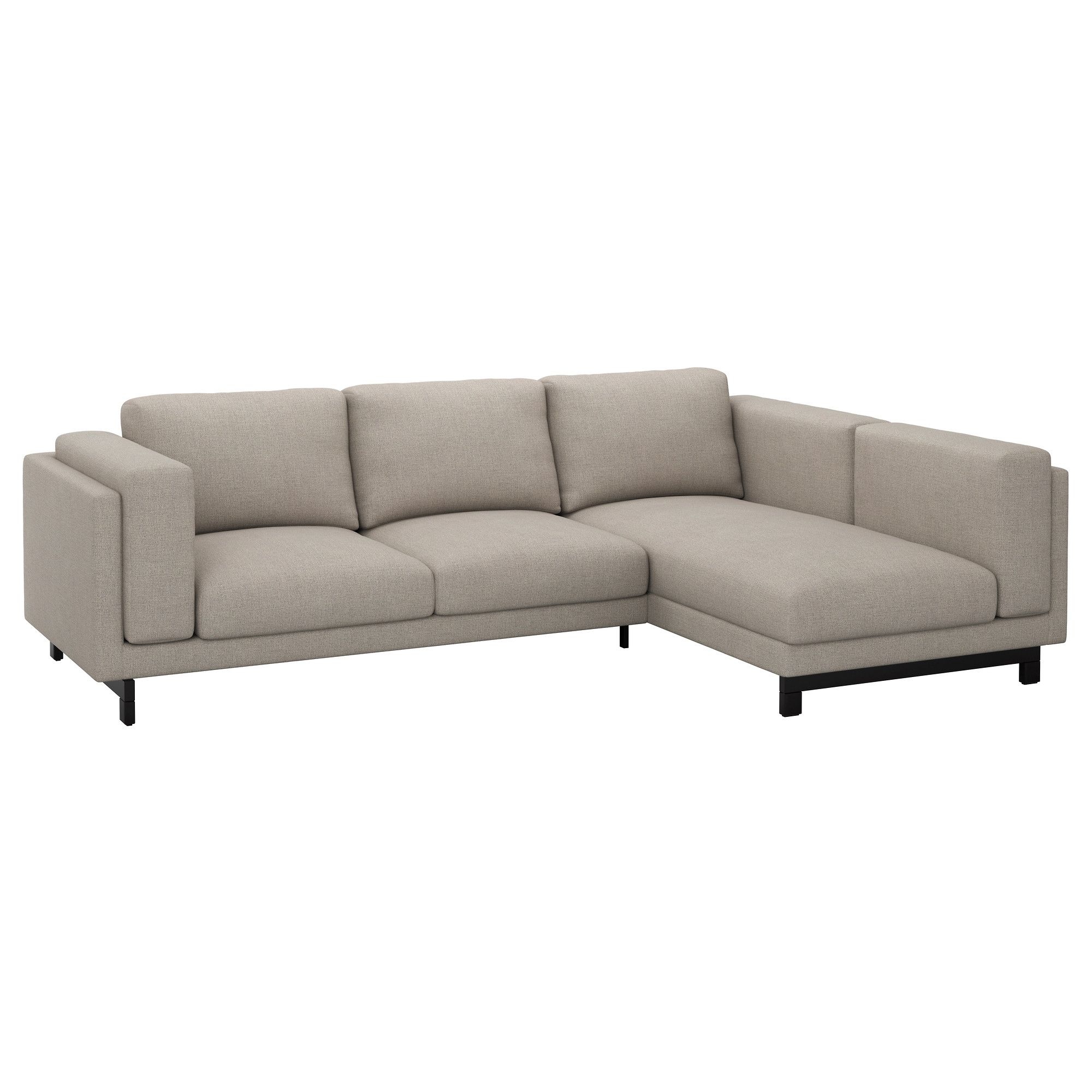 Nockeby Sofa – With Chaise, Left/tenö Light Gray, With Chaise/wood With Popular Ikea Chaise Couches (View 4 of 15)