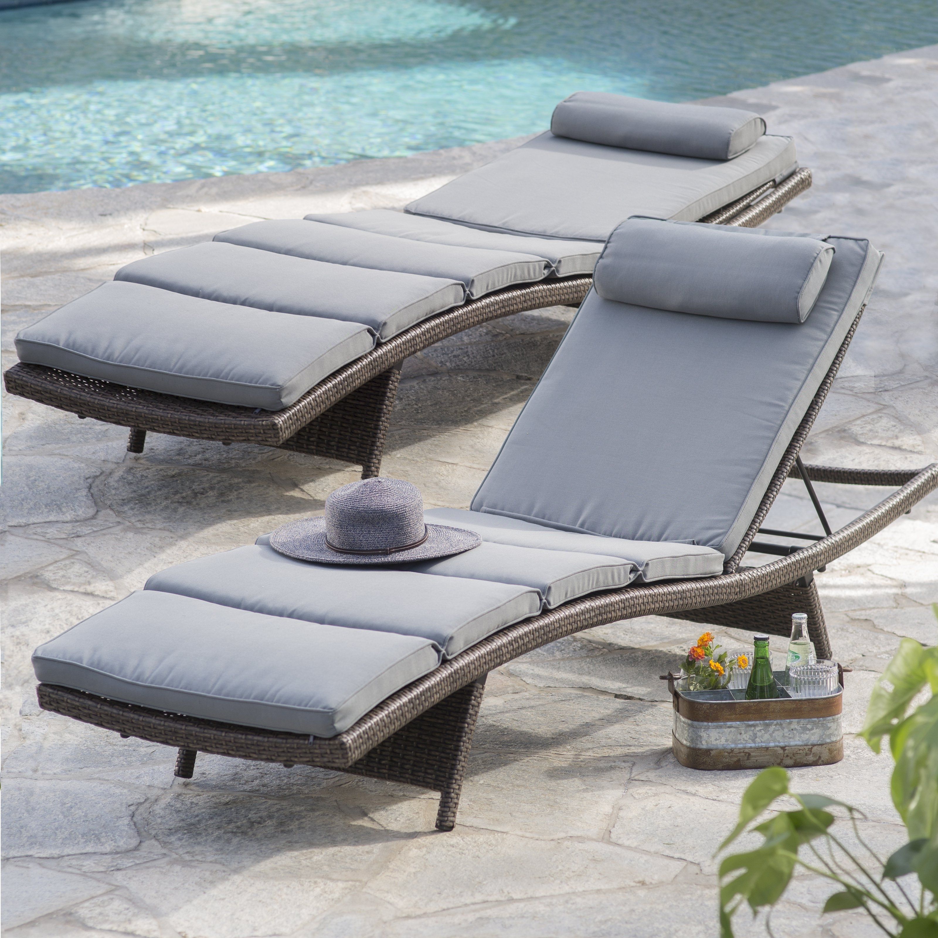 Outdoor Chaises Within Well Known Coral Coast Del Rey Padded Sling Chaise Lounges – Set Of  (View 8 of 15)